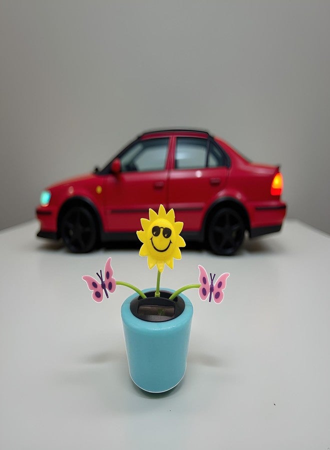 Bwexxt Cute Solar Dancing Flowers Swinging Sunflower Insect Flip Flap Flowers Eco-Friendly Solar Power Bobblehead Dancing Flowers for Solar Power Kits Car Home Solar Power Kits Funny Ornaments Decorations - Image 3